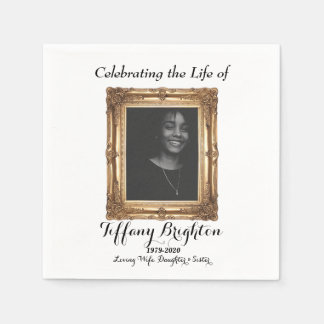 Gold Frame Memorial Napkins 