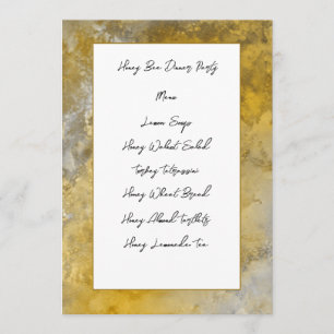 Gold Frame Menu Card