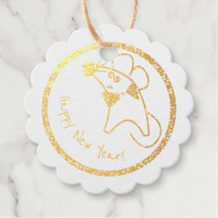 Gold frame ,new year , Christmas Favour Tags