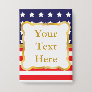 Gold Frame Over Patriotic Background
