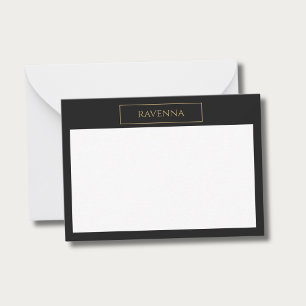 Gold Frame Personalised Name Deep Black Luxury Card