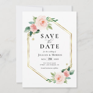 gold frame save the date invitation