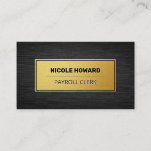 Gold Frame   Sleek Dark Metallic Background Business Card