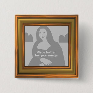 Gold Frame Template 15 Cm Square Badge