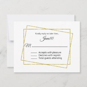 Gold Frame Wedding RSVP Card