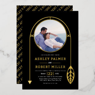 Gold frame with leaf and photo black