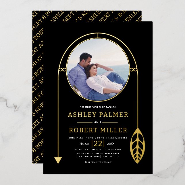 Gold frame with leaf and photo black (Front/Back)
