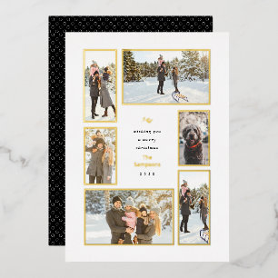 Gold Framed 6 Photo Gallery Christmas Foil Holiday