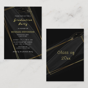 Gold Framed Art Design Graduation Party Invitation