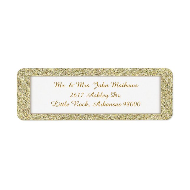 Gold Framed Custom Return Address Label (Front)