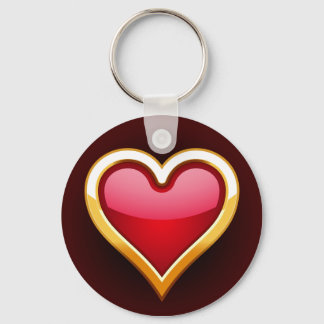 GOLD FRAMED HEART KEY RING