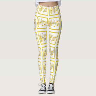 Gold Framed Musical Squares Leggings