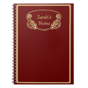 Gold Framed Ornate Nameplate Notebook