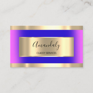 Gold Framed  Professional Black  Ocean Blue Pink Business Card