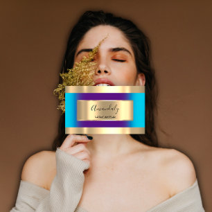 Gold Framed  Professional Purple Ocean Blue Modern Business Card