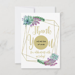 Gold Framed Succulent EOS Lip Balm Favour Card