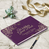 Gold Frills on Deep Plum Purple Elegant Wedding