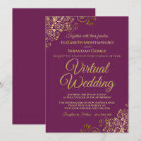 Gold Frills on Magenta Elegant Virtual Wedding