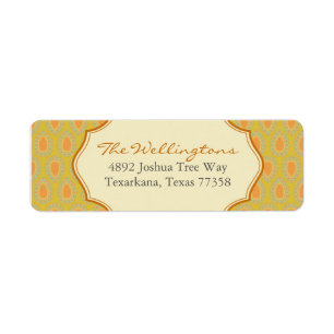 Gold Frilly Crest Return Address Label