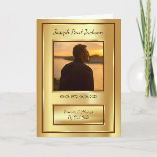 Gold Funeral Obituary Folded Program Programme