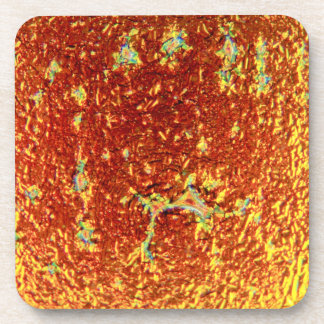 Gold fused glass coaster