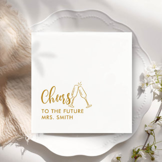 Gold Future Mrs Modern Bridal Shower Napkin