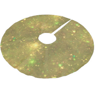 Gold Galactic Glitter Brushed Polyester Tree Skirt