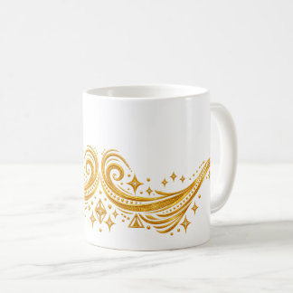 Gold Galactic Swirls and Stars Coffee Mug