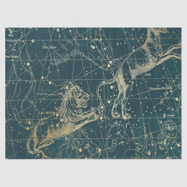 Gold Galaxy Star Map Series Design 10 Tissue Paper (Front)