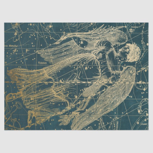 Gold Galaxy Star Map Series Design 11 Tissue Paper (Front)