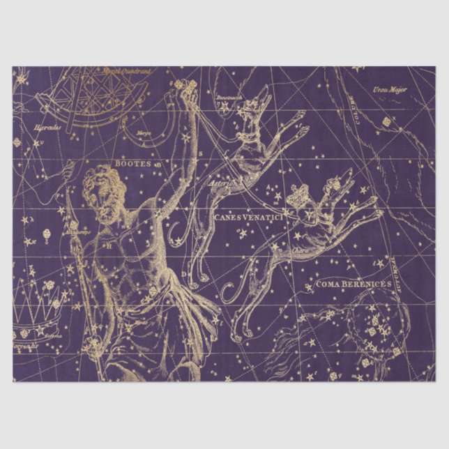 Gold Galaxy Star Map Series Design 5 Tissue Paper (Front)