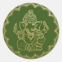 Gold Ganesh | Indian God Green Wedding