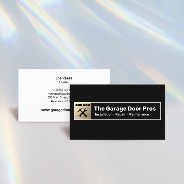 Gold Garage Door Installation &  Repair Business Card (Creator Uploaded)
