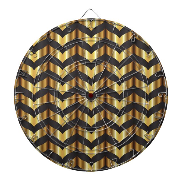 gold gatsby chevron dartboard (Front)