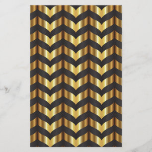 gold gatsby chevron stationery