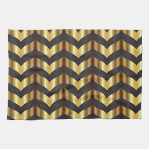 gold gatsby chevron tea towel