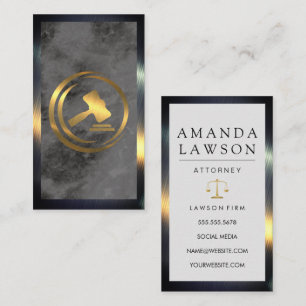 Gold Gavel Logo Law Justice Appointment Card