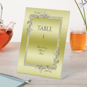 Gold Gem & Glitter 50th Golden Birthday Party Pedestal Sign