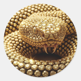 Gold Gem Viper Classic Round Sticker