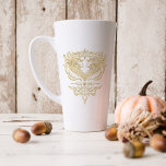 Gold Gemini Astrology Zodiac Sign | Monogram Latte Mug<br><div class="desc">Perfect for friends & family to wish them a happy day on turning one year older. Faux gold foil zodiac on the front with recipients name, birthday and zodiac sign personality traits on the back. Add your custom wording to this design by using the "Edit this design template" boxes on...</div>