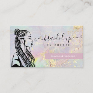 Gold Gemstone Braider Braid Stylist Business Card