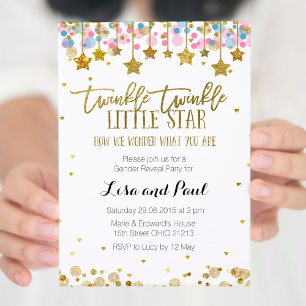 Gold Gender Reveal invitation