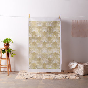 Gold geometric art-deco pattern fabric