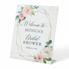 Gold Geometric Blush Pink Floral Bridal Shower