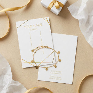 Gold geometric bracelet display card