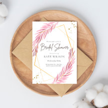 Gold Geometric Bridal Shower Invitation