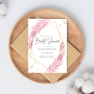 Gold Geometric Bridal Shower Invitation