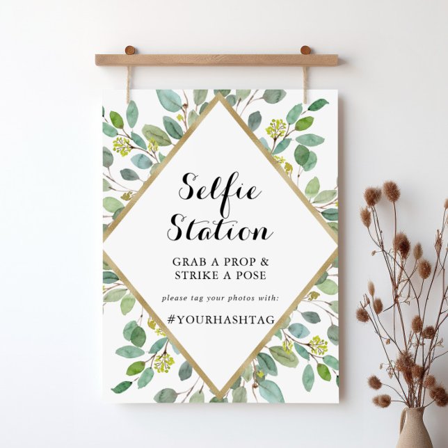 Gold Geometric Calligraphy Selfie Station Sign (Creator Uploaded)