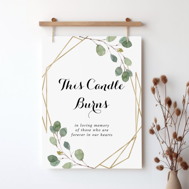 Gold Geometric Calligraphy This Candle Burns Sign (Creator Uploaded)