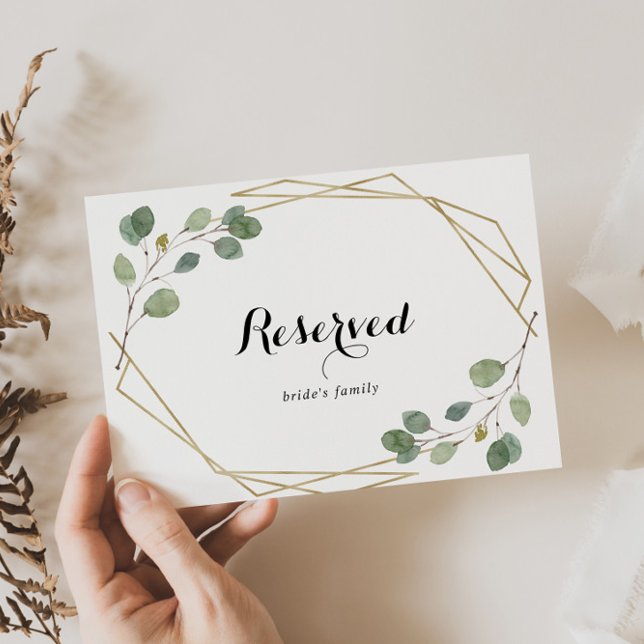 Gold Geometric Calligraphy Wedding Reserved Sign (Creator Uploaded)